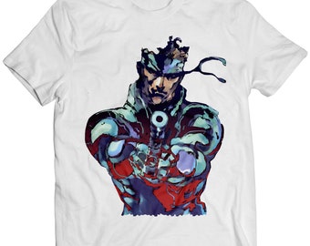 Camiseta unissex premium Solid Snake com ação de espionagem tática Socom MGS (design vetorizado)