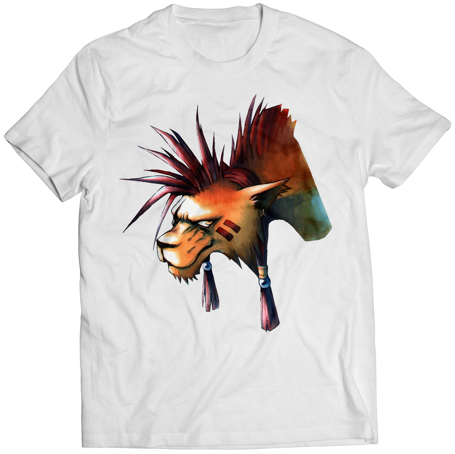 Red XIII Portrait FF7 VII Premium Unisex T-shirt vectorized Design