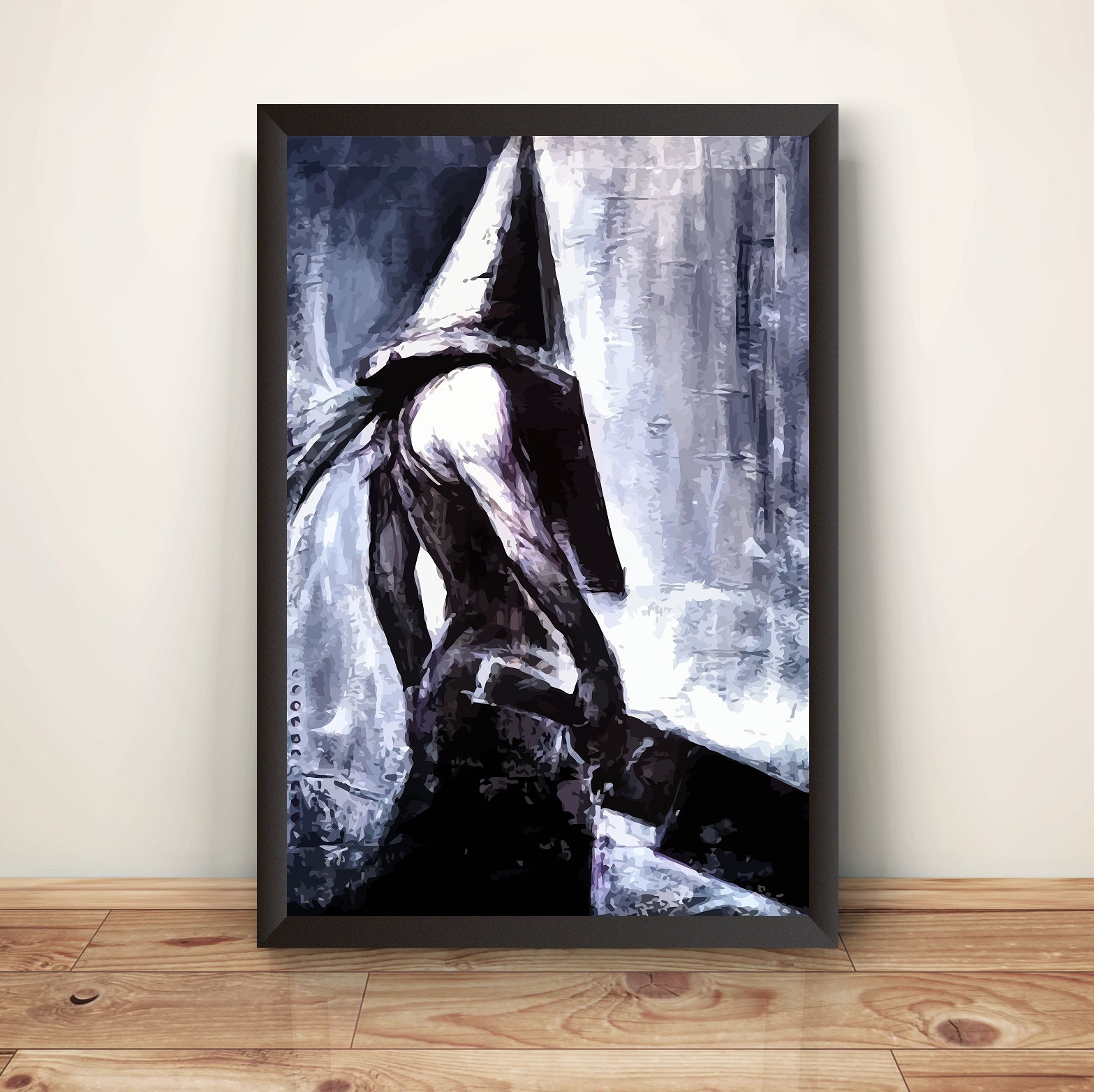  makeuseof Living Room Home Wall Decoration sill Fabric Poster Pyramid  Head Silent Hill Drawing Sword Blood: Posters & Prints