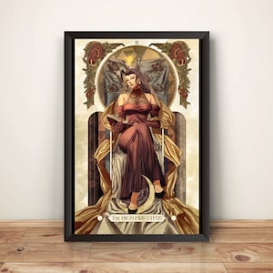 Póster premium de la carta del Tarot de la Lucha en la Calle Rosa (diseño vectorizado)