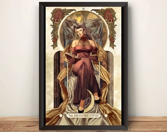 Rose Street Fighting Tarot Card Premium Poster (Vectorized Design)