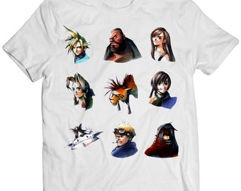 ファイナルファンタジーVII Tシャツ：クラウド＆レッドXIII、天野喜孝