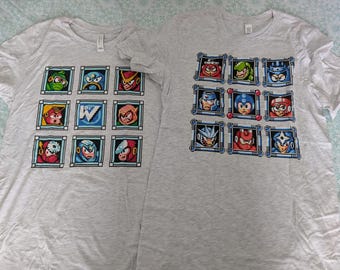 Mega Man 2 + 3, color ash, size small, Premium Unisex T-shirt | Rockman Megaman Shirt
