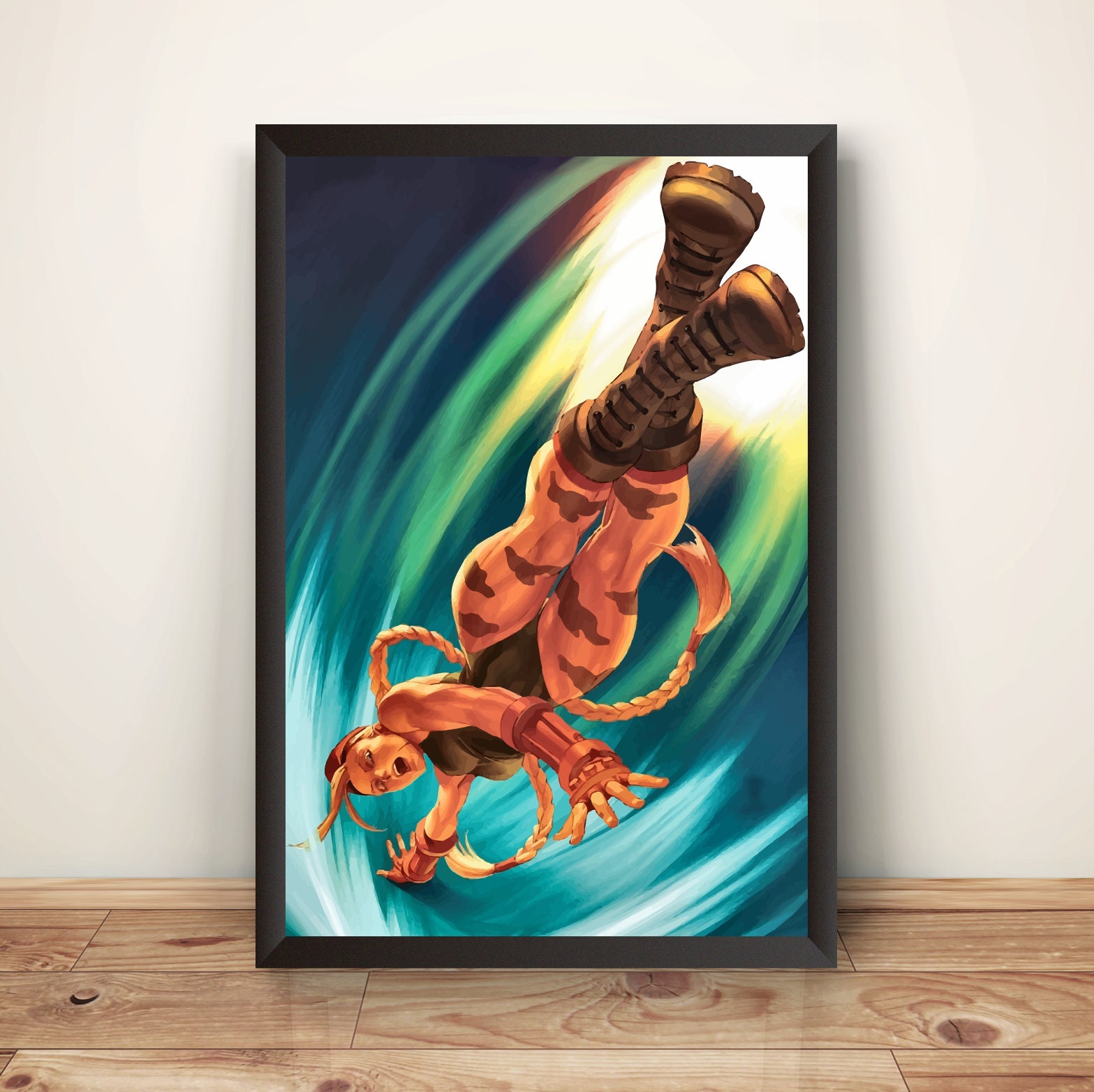 Cammy Street Fighter 2 Canvas Wrap Wall Art Game Room 