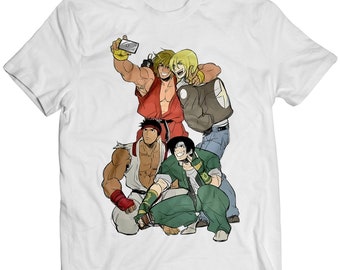 Kyo Terry Ryu Ken Selfie Premium Unisex T-shirt (Vectorized Design)
