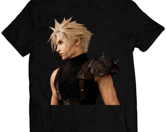 Cloud Bust Portrait FF VII Remake Premium Unisex T-shirt (Vectorized Design)