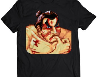 E Honda Defeated Portrait SF2 Premium Unisex T-shirt.