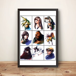 FF7 VII Portraits Premium Poster (Vectorized Design)