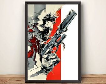 THE ART OF L GEAR SOLID2( 難あり) MGS MGS2 Sons of Liberty PS2 Cover Premium Poster
