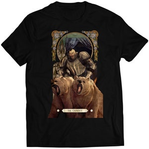 Camiseta unisex premium con diseño de cartas del tarot de Zangief Street Fighting (diseño vectorizado)