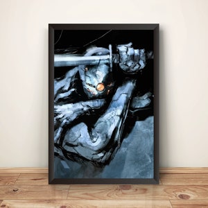 Premium poster Ninja Fox (gevectoriseerd ontwerp)