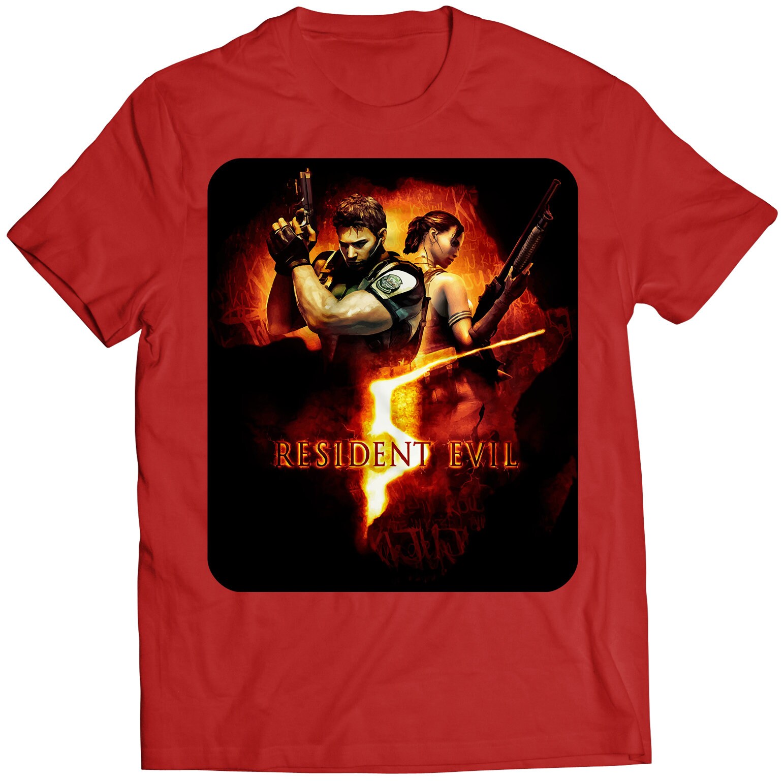 00s Resident Evil 5 バイオハザード5 海外版 Tシャツ Residence Evil 5 Cover Premium Unisex T-shirt (vectorized Design