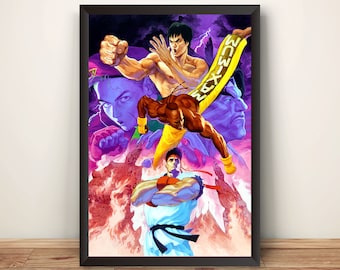 Street Fighting Arcade Flyer V3 Premium Poster (Vectorized Design)