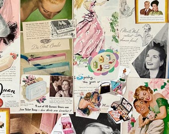 Vintage Beauty Ephemera Pack: Early MCM Cosmetics Make Up Hair Beauty Ads NEW SERIES June 3