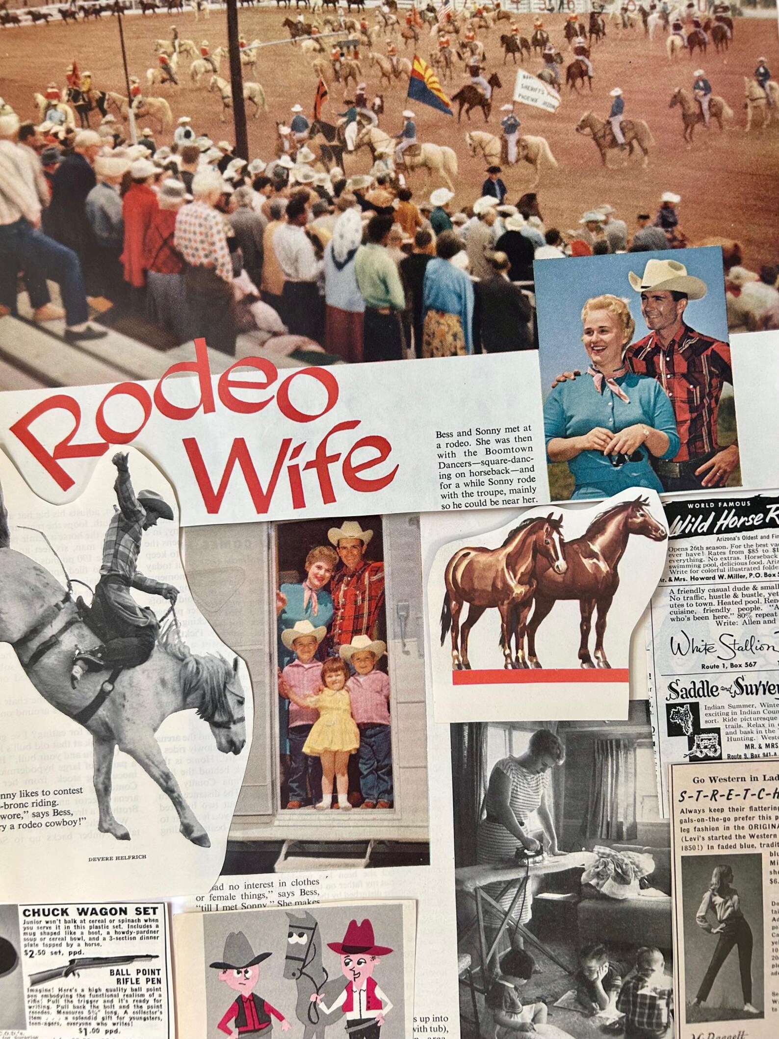 Vintage Cowboy Ephemera Paper Pack rodeo Wife Western Mid Century ...