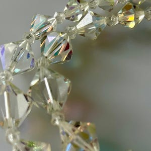 Vintage 1950s Aurora Borealis AB Faceted Crystal Necklace Choker Double Strand Estate Necklace Crystal Plastic Beads New Look MCM Gems Facet
