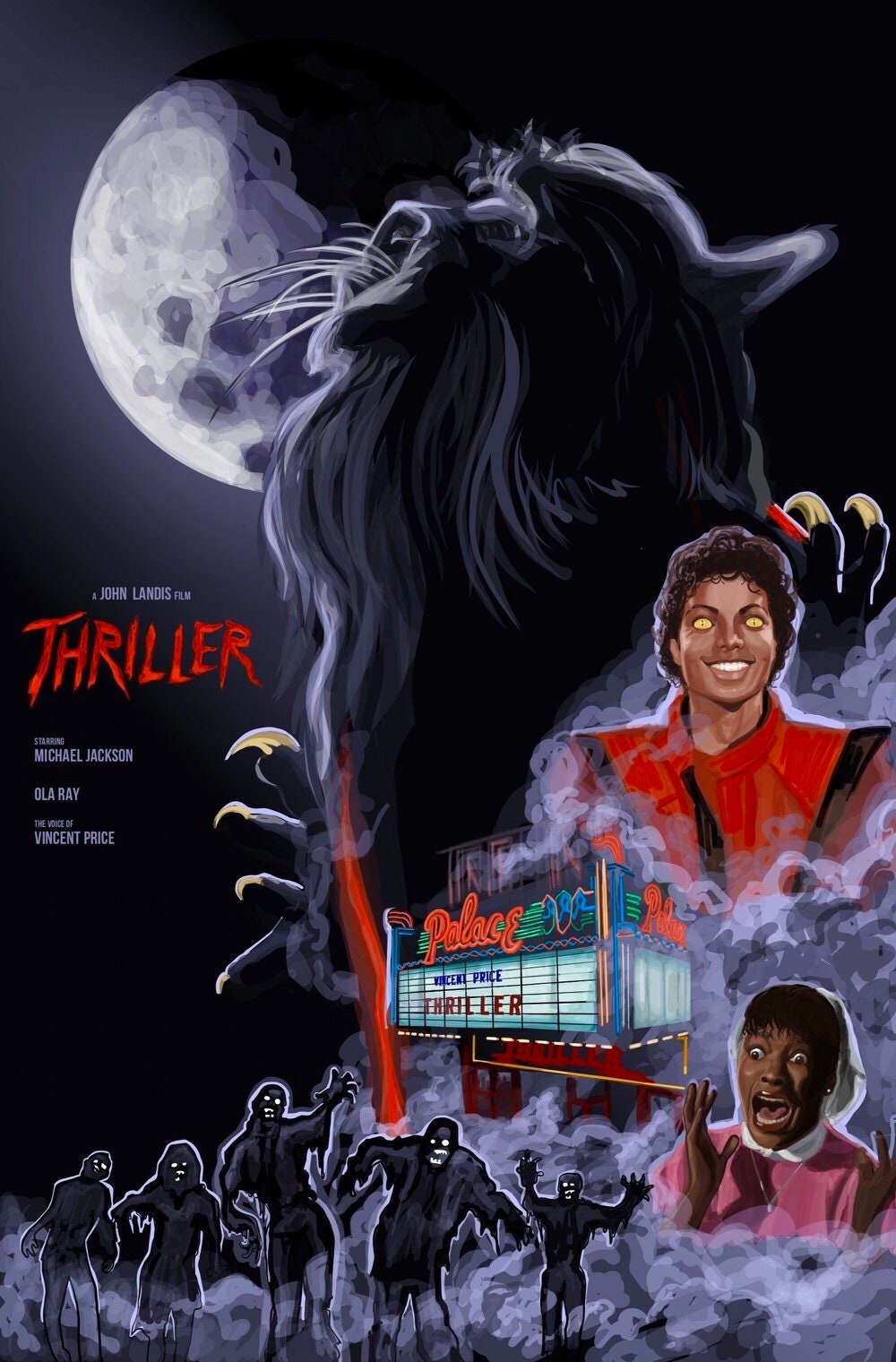 THRILLER Art Print Michael Jackson Painting Art Toronto Etsy