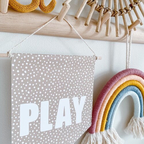 PLAY Pennant Flag Banner Nursery Flag Banner Childrens Etsy