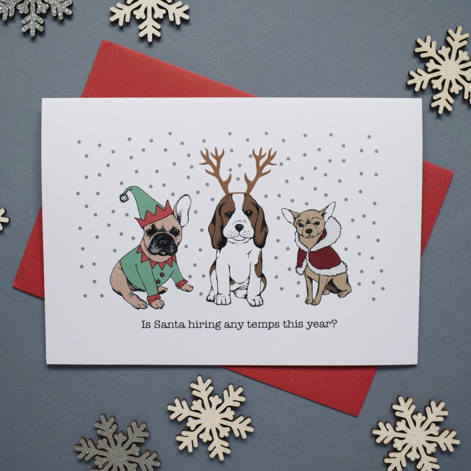 Pack of 5 Dog Christmas Cards Christmas Card Pack Christmas Etsy