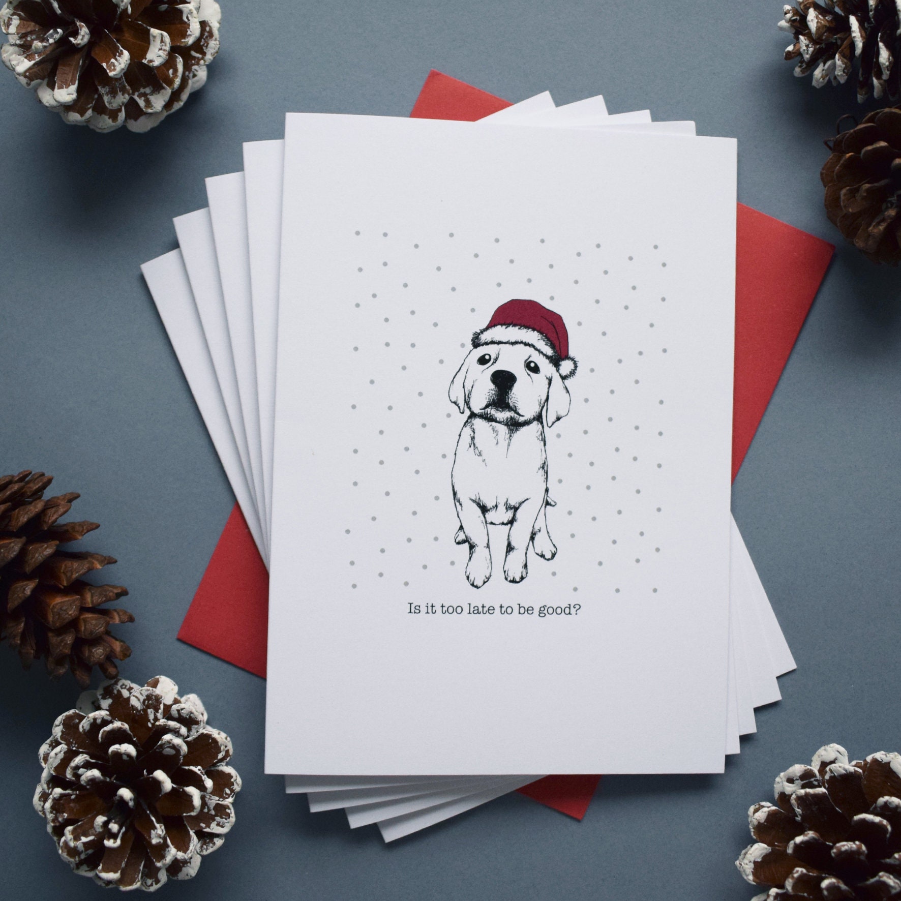 Santa Dog Christmas Cards Dog Christmas Cards Christmas Etsy UK