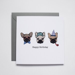 carte d’anniversaire Français Bulldog, carte de chien drôle, carte de chien mignon, carte de chien d’anniversaire, carte d’anniversaire pour amoureux des chiens