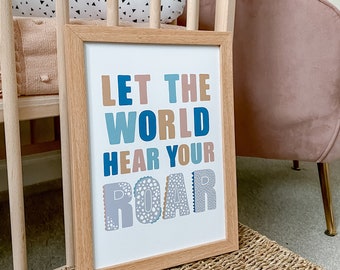 ASCOLTA IL TUO RUGGITO Stampa dinosauro / Stampa bambini / Kids Room Decor Girl / Poster dinosauro / Nursery Print Boho / ispirazione Wall Art Children