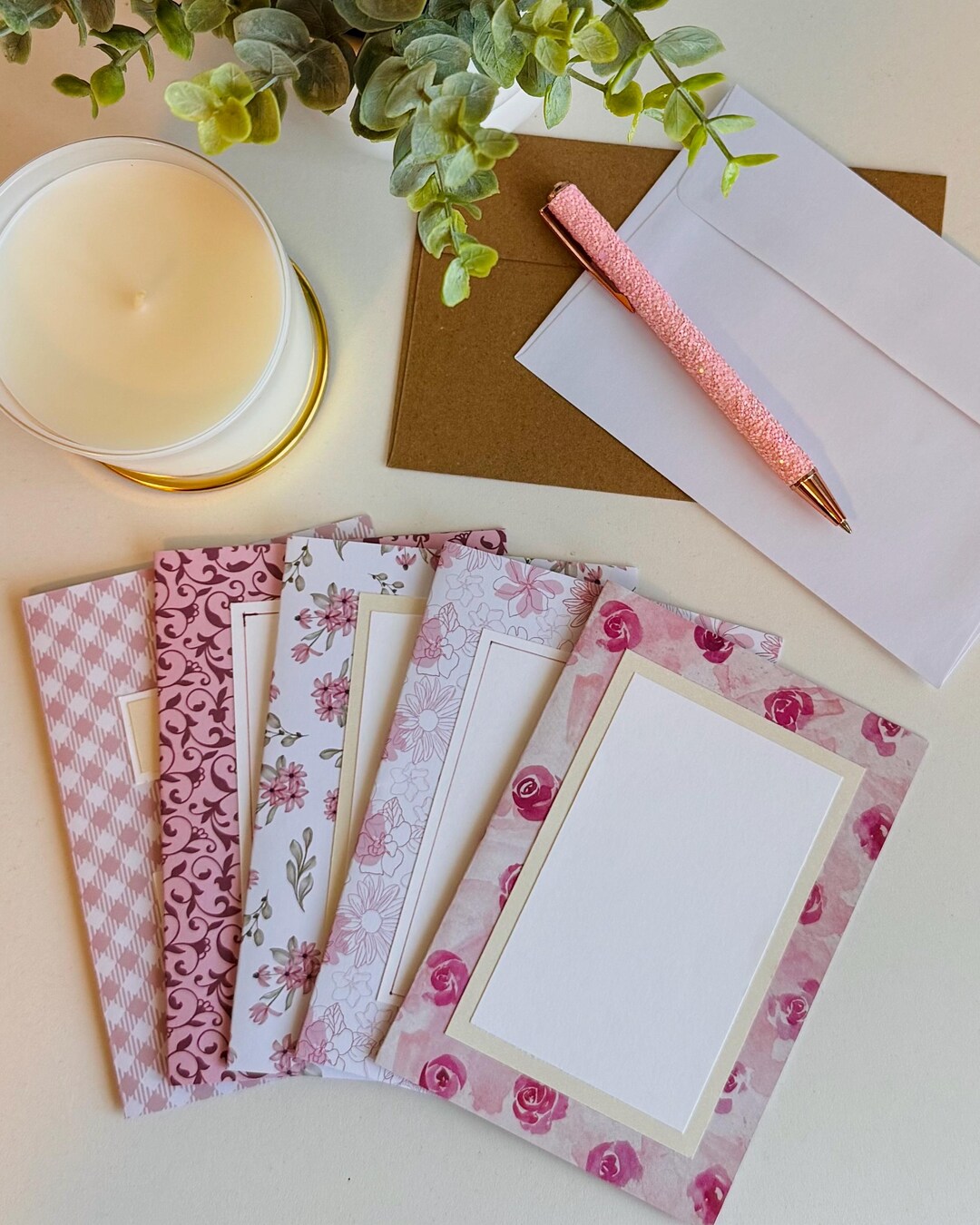 Blank Greeting Card Set (5 Cards) – All Occasion Stationery – Handmade ...