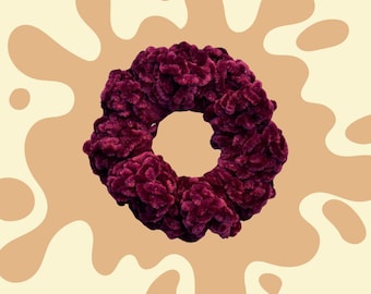 Scrunchie de veludo em crochê (vendido individualmente)