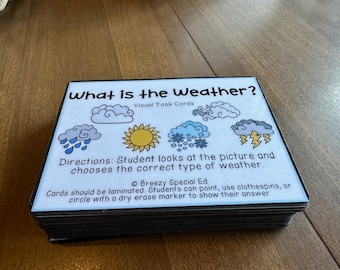 What is the Weather? Visual Task Cards (Special Education)  60 pc