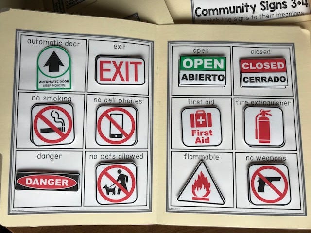 Community Signs File Folders ( 12 Pk ) for Special Education - Etsy