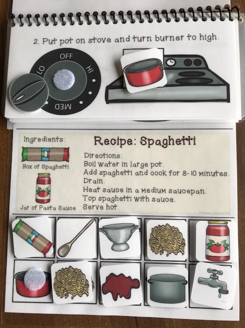 Interactive Cooking Lessons / Visual Recipes Spaghetti Etsy