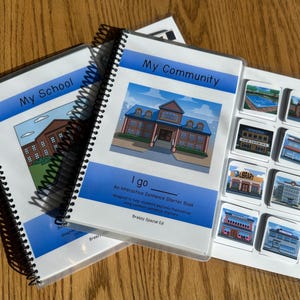 My Community and My School Sentence Starter Adapted Books (I go)