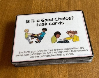 Is it a Good Choice? Behavior Task Cards for autism and special education