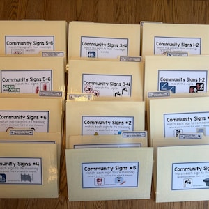 Community Signs File Folders ( 12 pk ) for Special Education