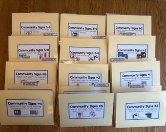 Community Signs File Folders ( 12 pk ) for Special Education