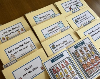 Grocery Store Life Skill file folders for special education (10pk)