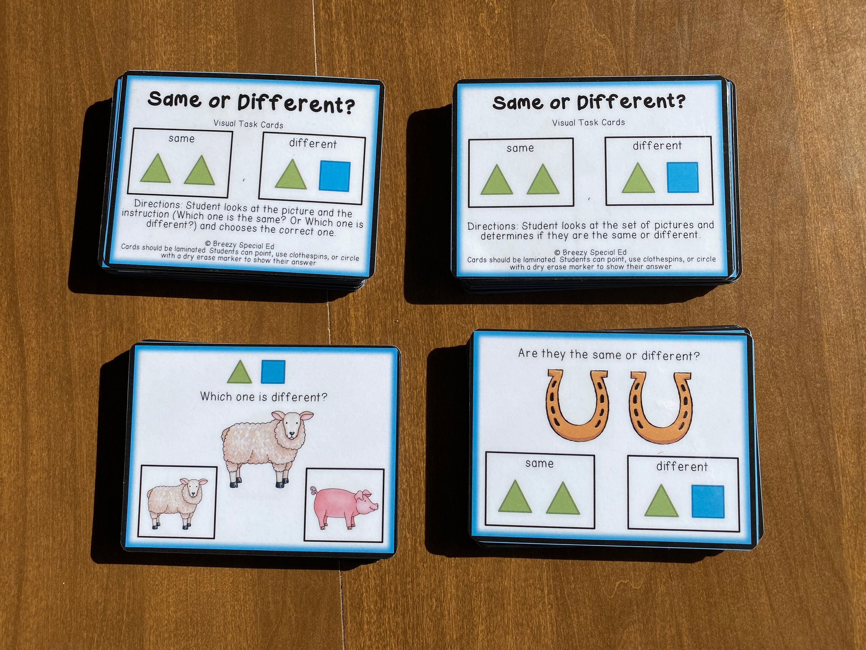 Same or Different Visual Task Cards (special Ed) - Etsy