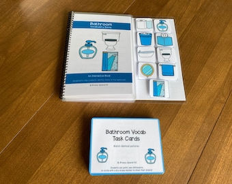 Bathroom Vocabulary Life Skills Adaptive Booklet w Task Cards (Special Ed and Autism Resource)