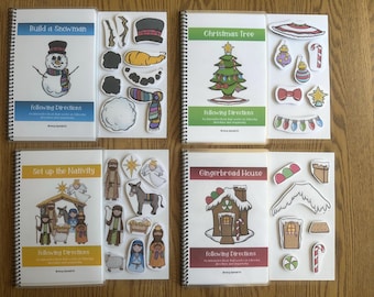Christmas Adapted Books Following Directions + Sequencing for Special Ed