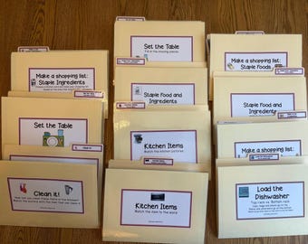 Special Education Kitchen / Cooking Life Skill File Folders - Set #2 11pk