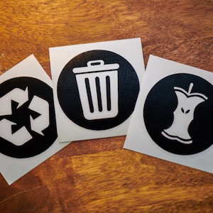Set of Recycle/Trash/Compost Decals