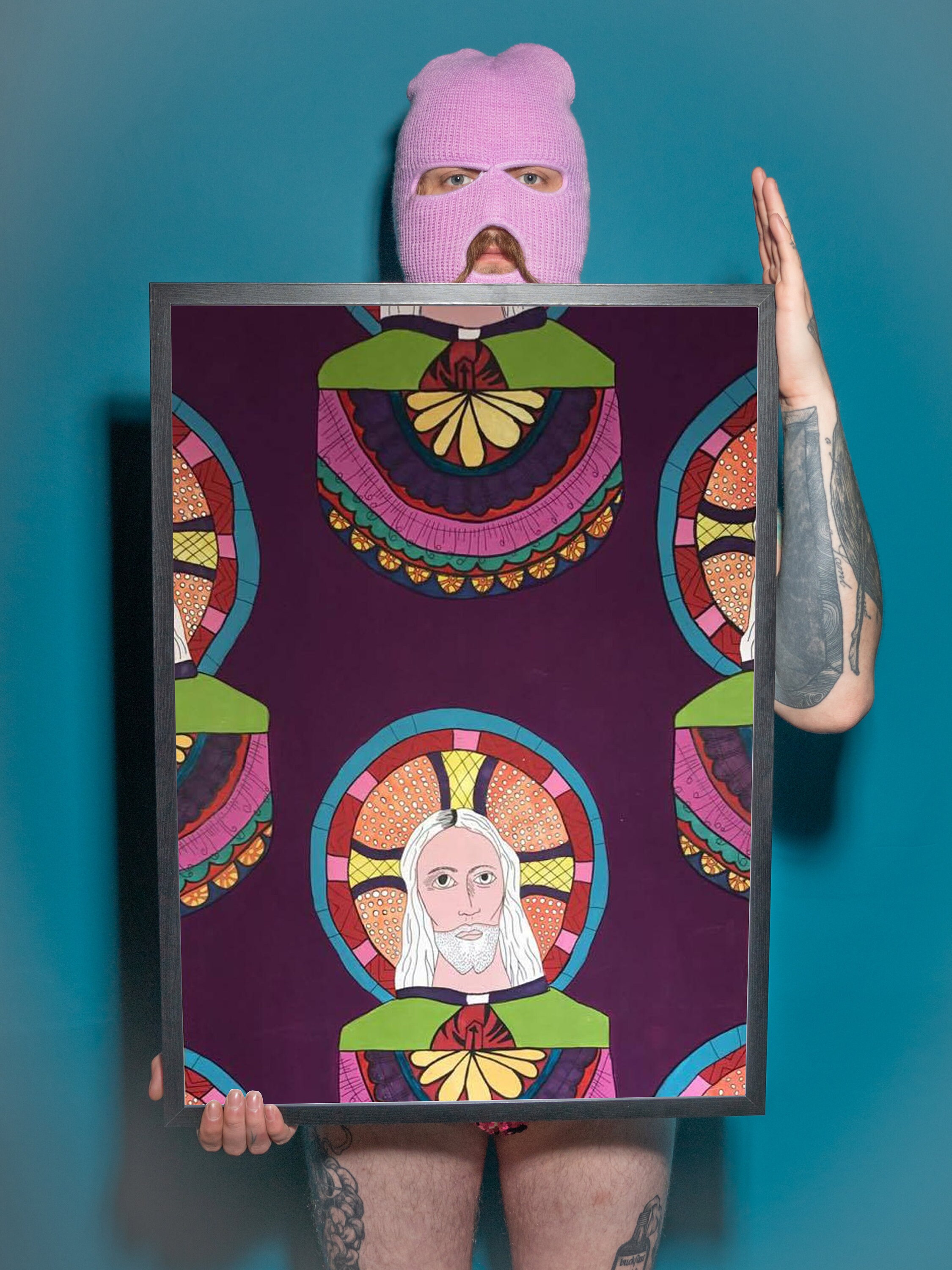 Kitsch Jesus A1 Print Mexican Colourful Religious Kitsch Etsy