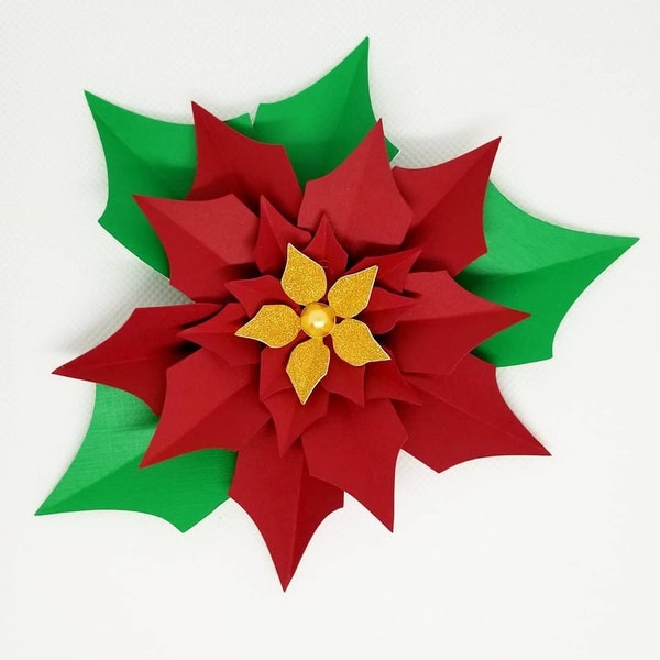 Paper Poinsettia Template Etsy
