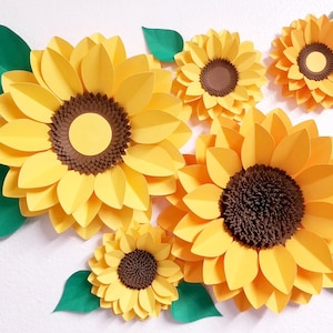 Girasole/Modello fiore di carta/Download istantaneo/Modello Cricut/FioriFiore di carta/Svg dxf pdf e png Modello/Fiori di carta fai da te/F70