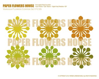 Instant Download/ SVG & PDF Template/ Various Flowers Center / DIY Flower Center/ Flower Center Only/ FCS5