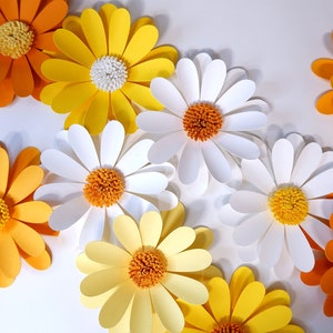 Flor de margarita/Plantilla de flor de papel/Descarga instantánea/Tutorial fácil de Youtube/Plantilla SVG y PDF (png, dxf)/F42