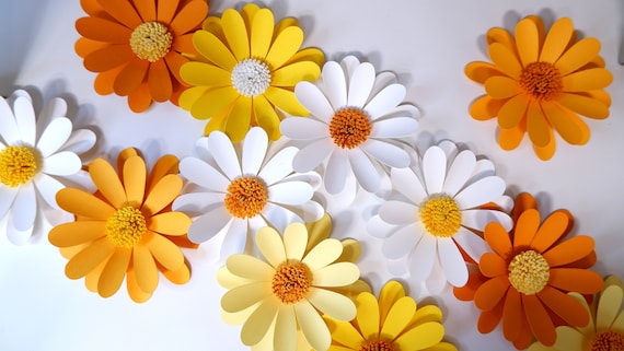 Daisy Paper Flower Template, SVG, PDF (Instant Download)
