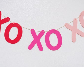 SVG • PDF/ Instant Download/ XOXO Banner/ Valentine Banner/ Party Decor/ Room Decor/ Cake Topper/ Cutting File/ Letters Only/ PG8