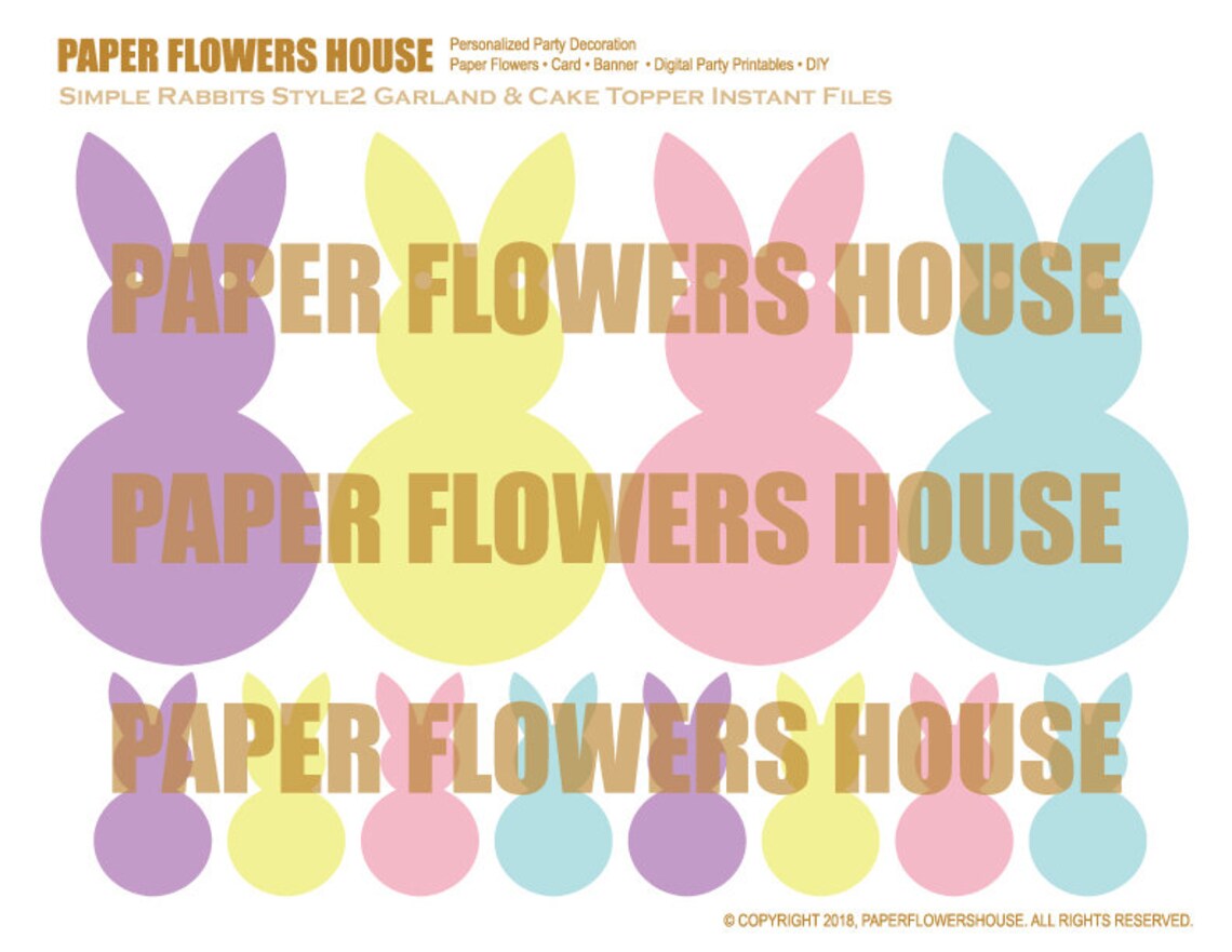Download SVG PDF/ Instant Download/ Easter Bunny Garland/ Easter | Etsy