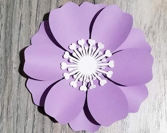 Paper Flower/ Instant Download/ SVG & PDF Template/ DIY Paper Flowers/ 6 Petals Mini Flower/ F51